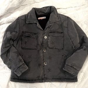 Vintage Havana fleece lined jacket in washed grey